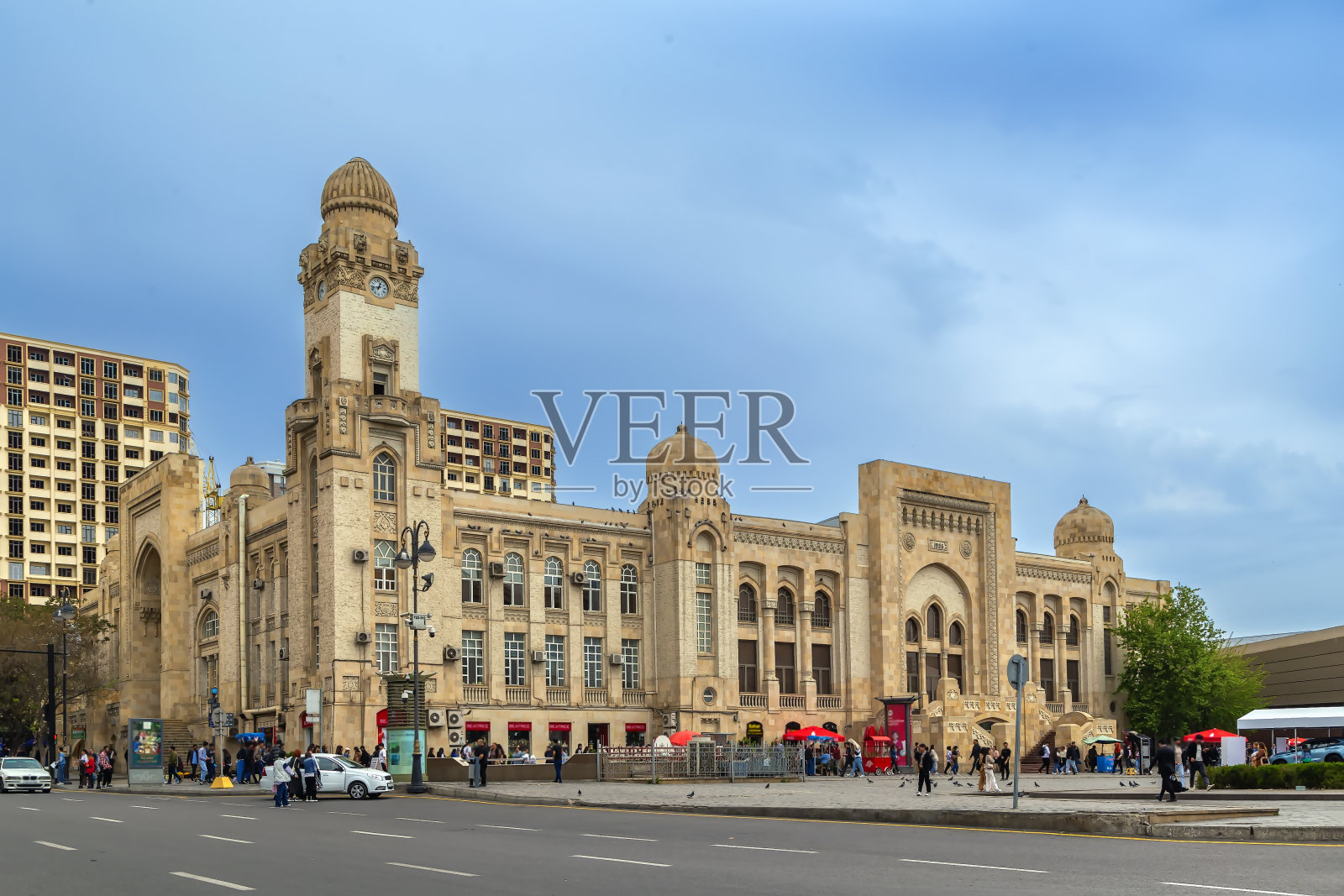 在阿塞拜疆巴库修建阿塞拜疆铁路照片摄影图片