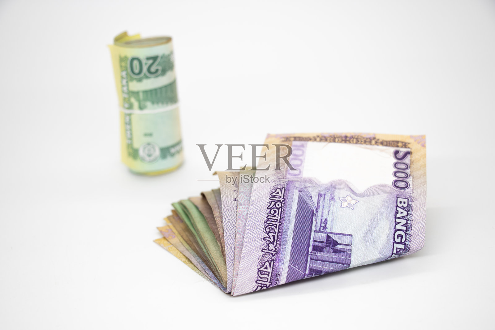 孟加拉银行的钞票或孟加拉的钞票，塔卡或货币照片摄影图片