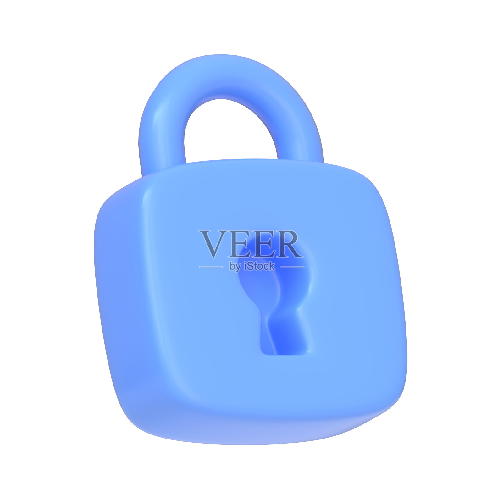 蓝锁挂锁隔离在白色背景照片摄影图片