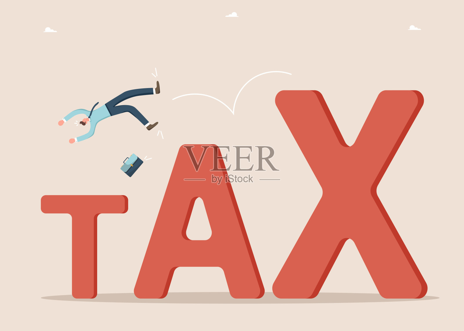 男子逃税插画图片素材