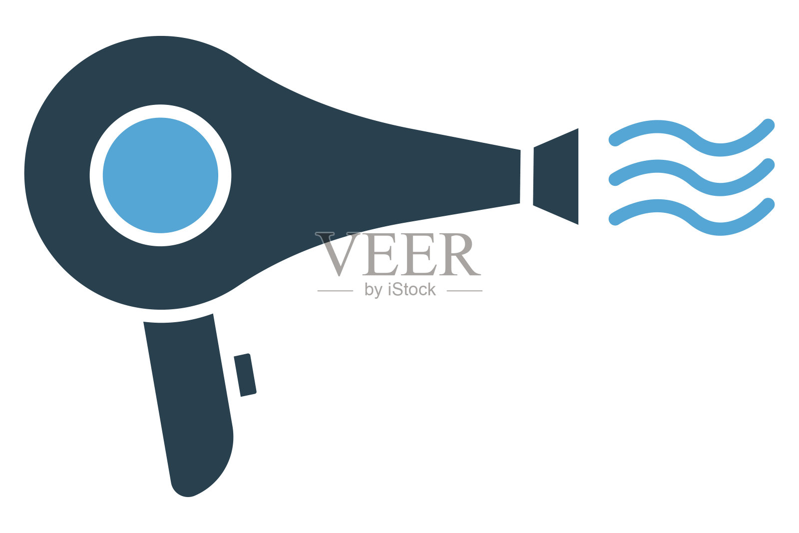 吹风机图标。与美发和沙龙服务相关的图标。固体图标样式。元素说明插画图片素材