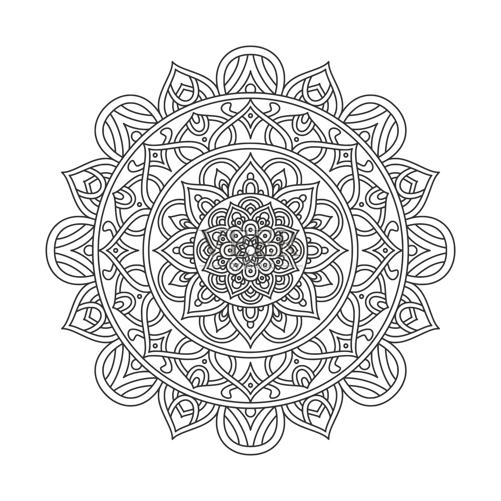 圆形图案曼陀罗艺术装饰元素插画图片素材