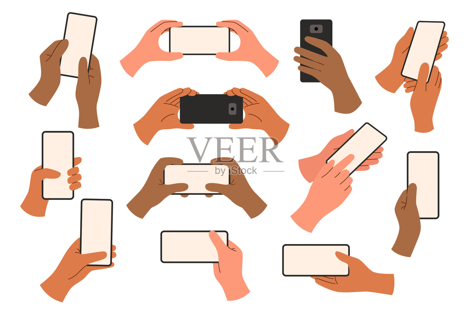 手持电话机插画图片素材