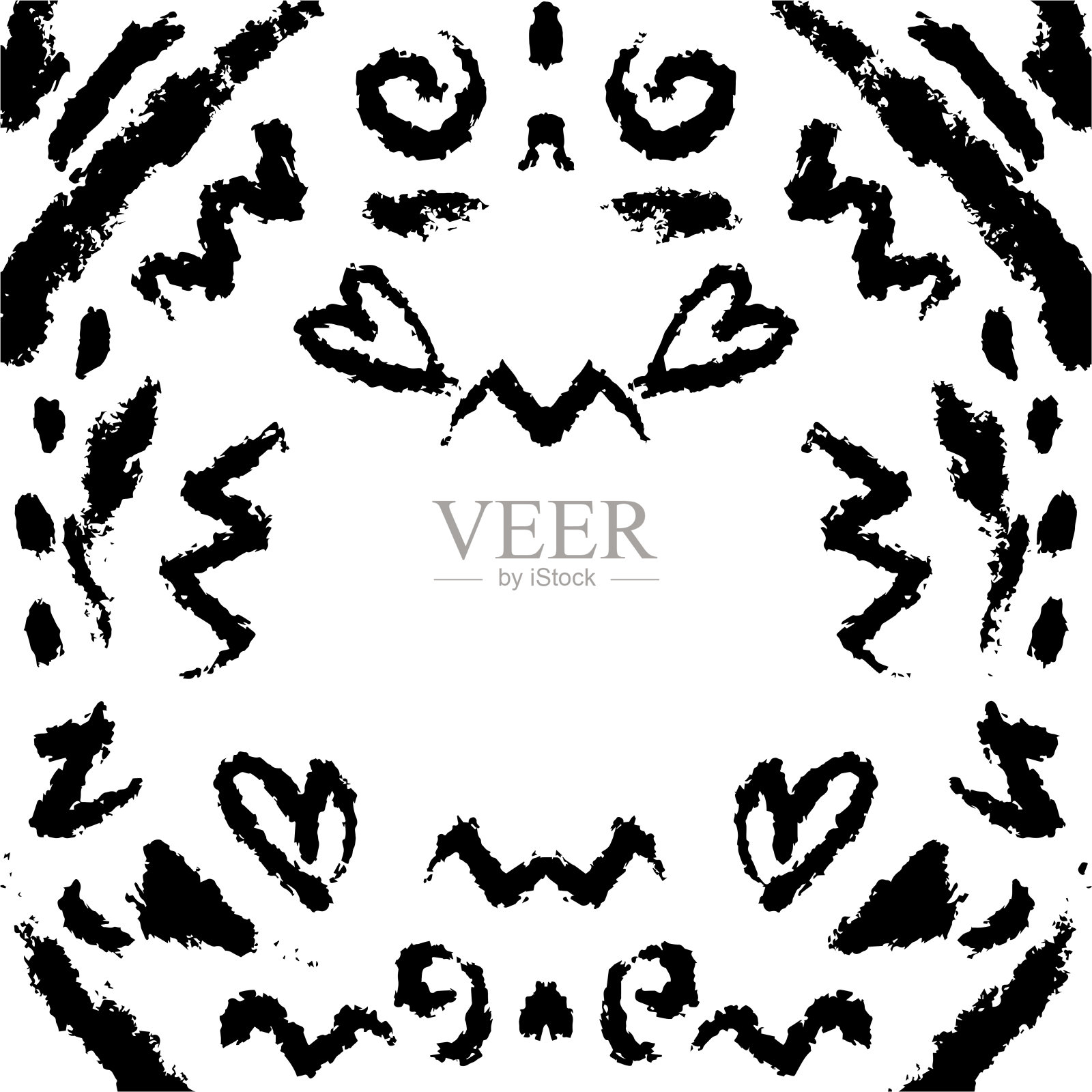 抽象笔触无缝图案。矢量插图。插画图片素材