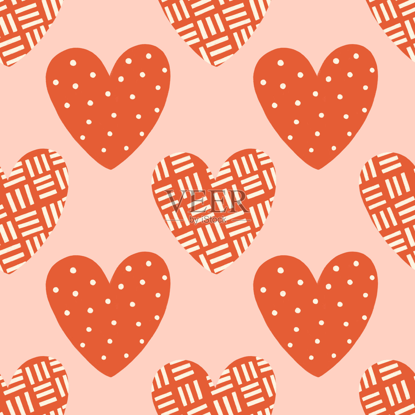 情人节浪漫无缝图案插画图片素材