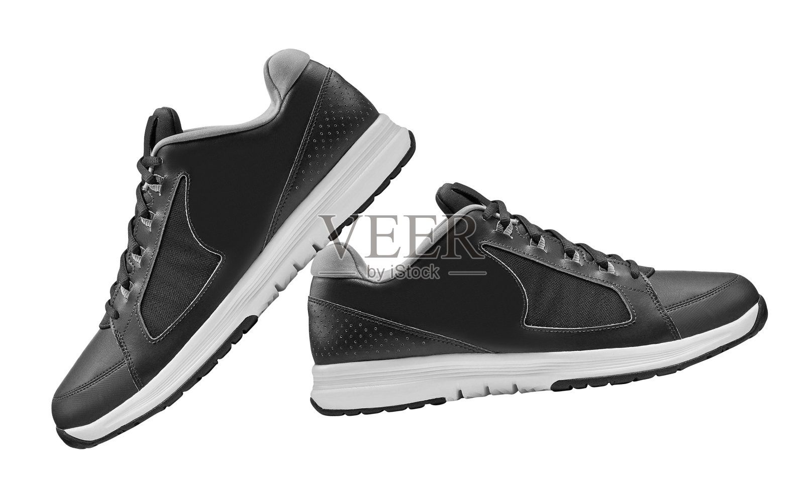 黑色步行运动鞋孤立照片摄影图片