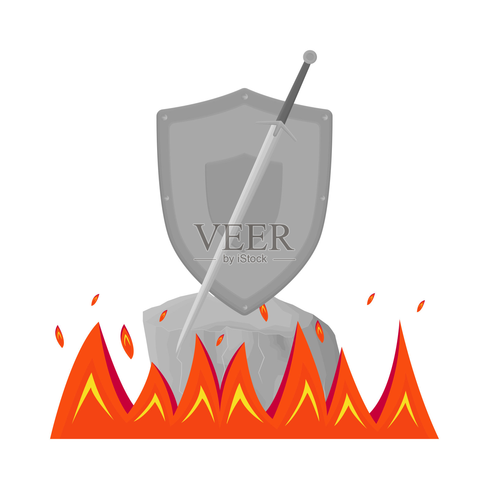 盾与剑插画图片素材