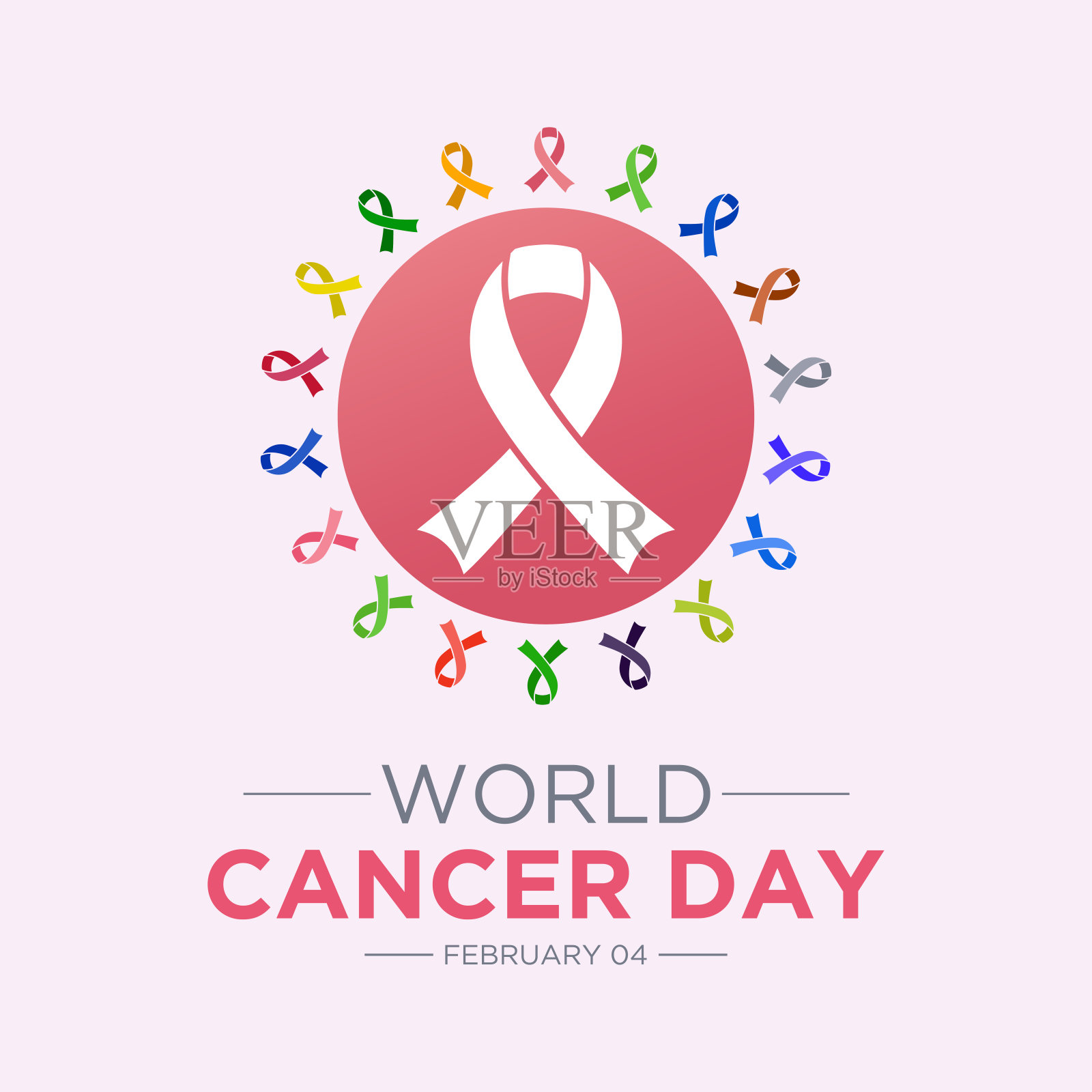 每年的2月4日是世界癌症日。健康和医疗意识矢量模板横幅，卡片，海报和背景设计。矢量插图。插画图片素材