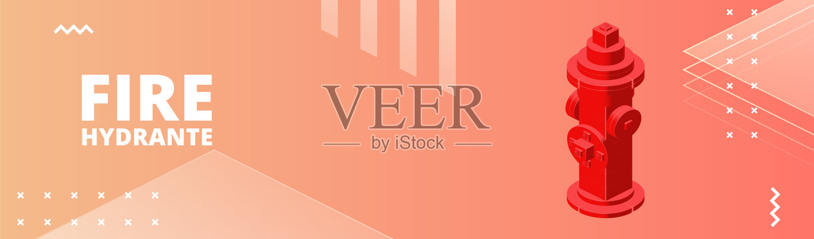 带有消火栓的横幅用于印刷和设计。矢量插图。插画图片素材