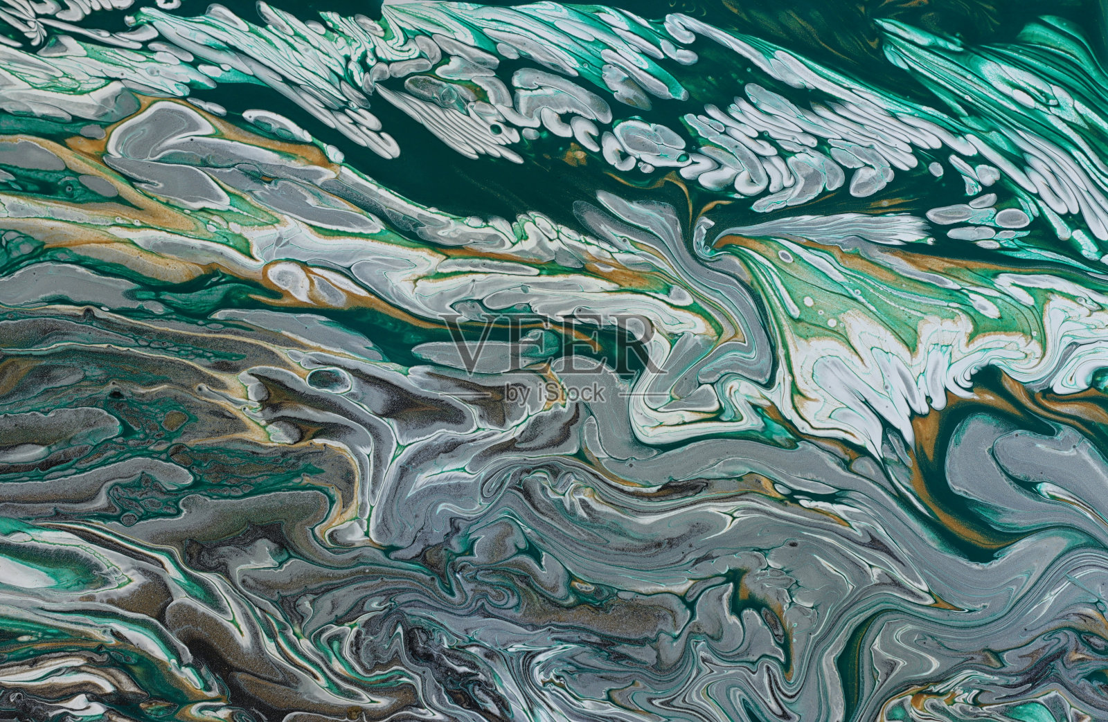 艺术摄影抽象大理石效果背景与祖母绿，绿色，金色和白色的创意色彩。美丽的画。照片摄影图片