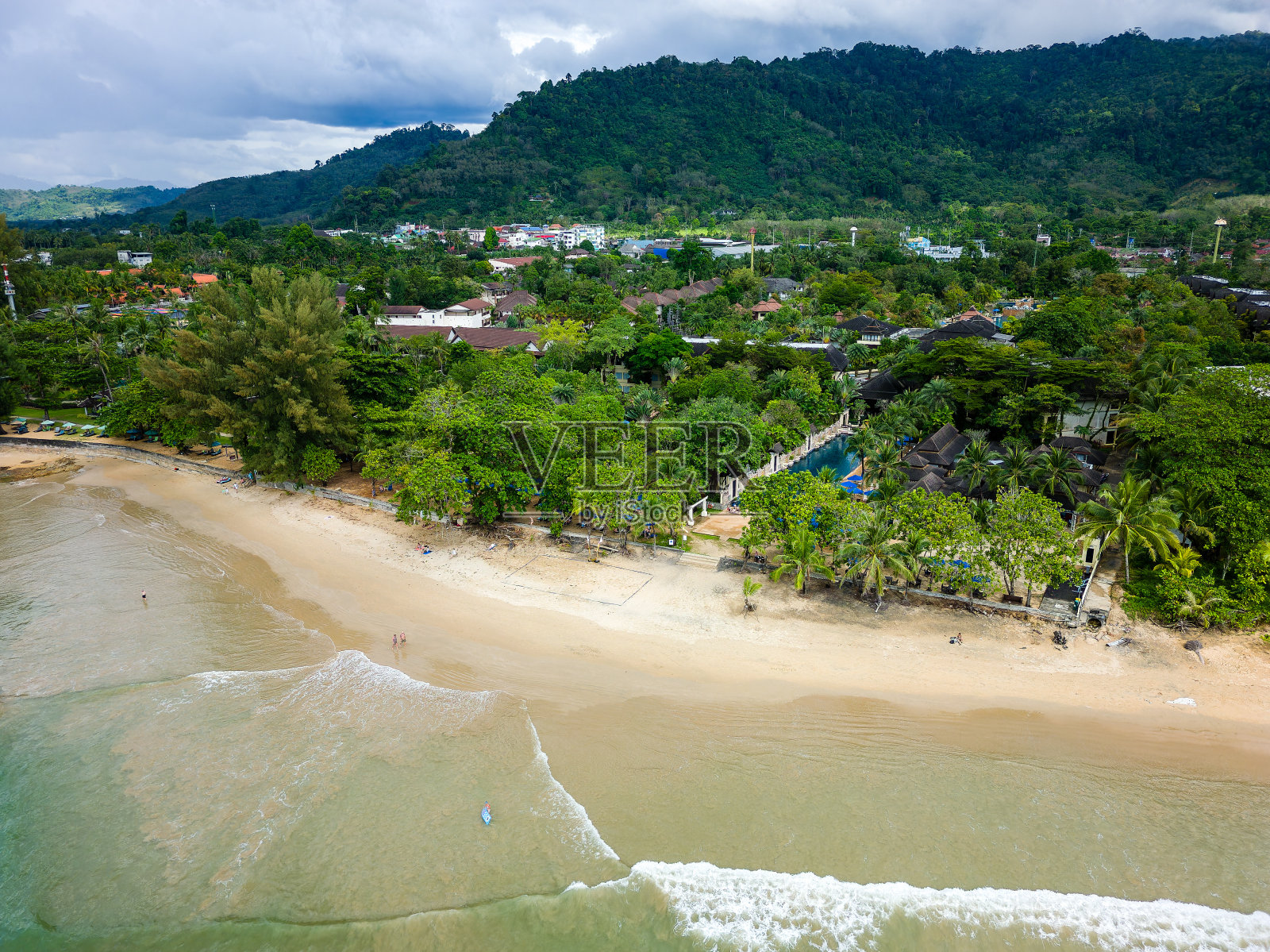 鸟瞰风景如画的泰国考莱克南通热带海滩照片摄影图片