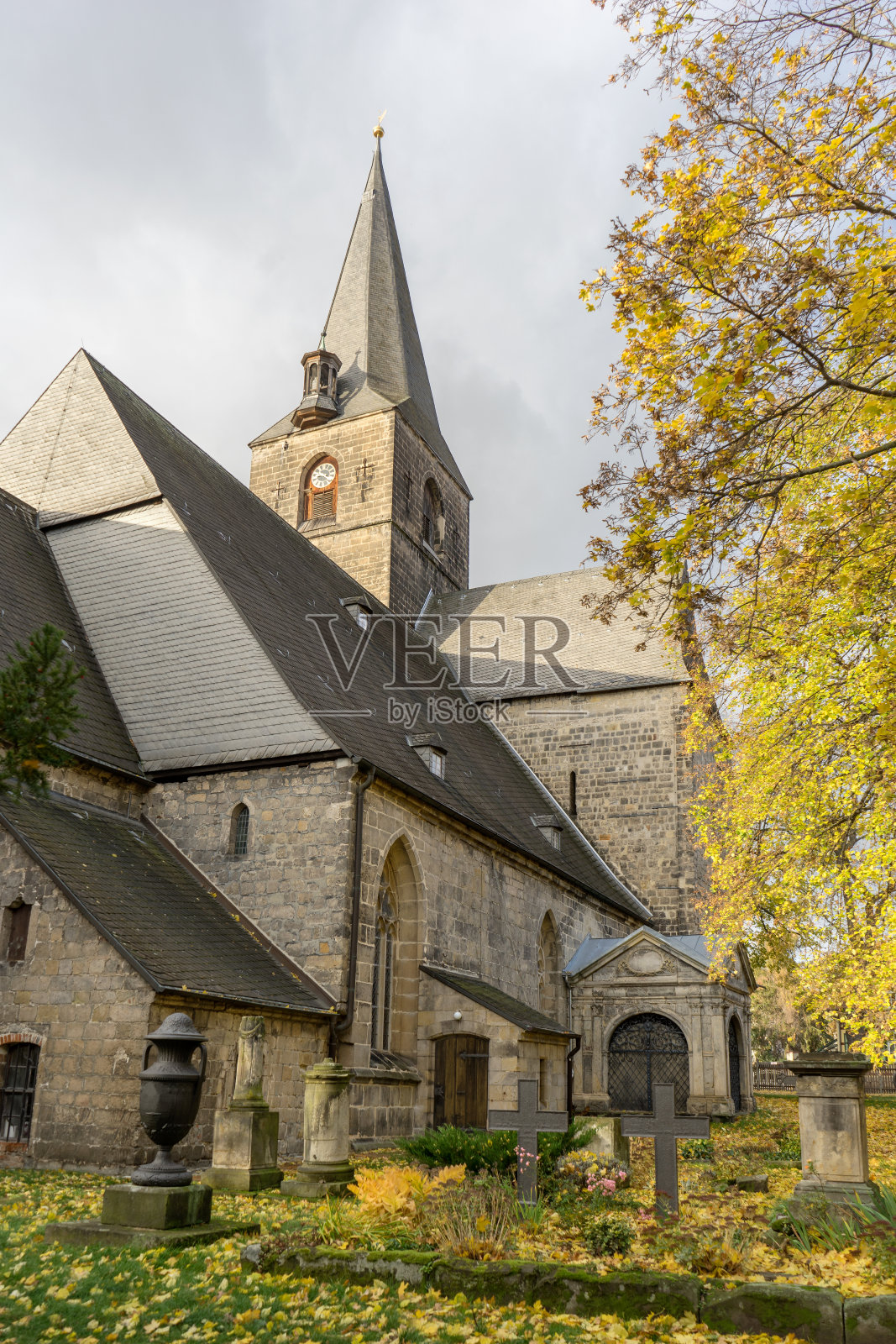 位于奎德林堡的圣埃基蒂哥特式教堂照片摄影图片