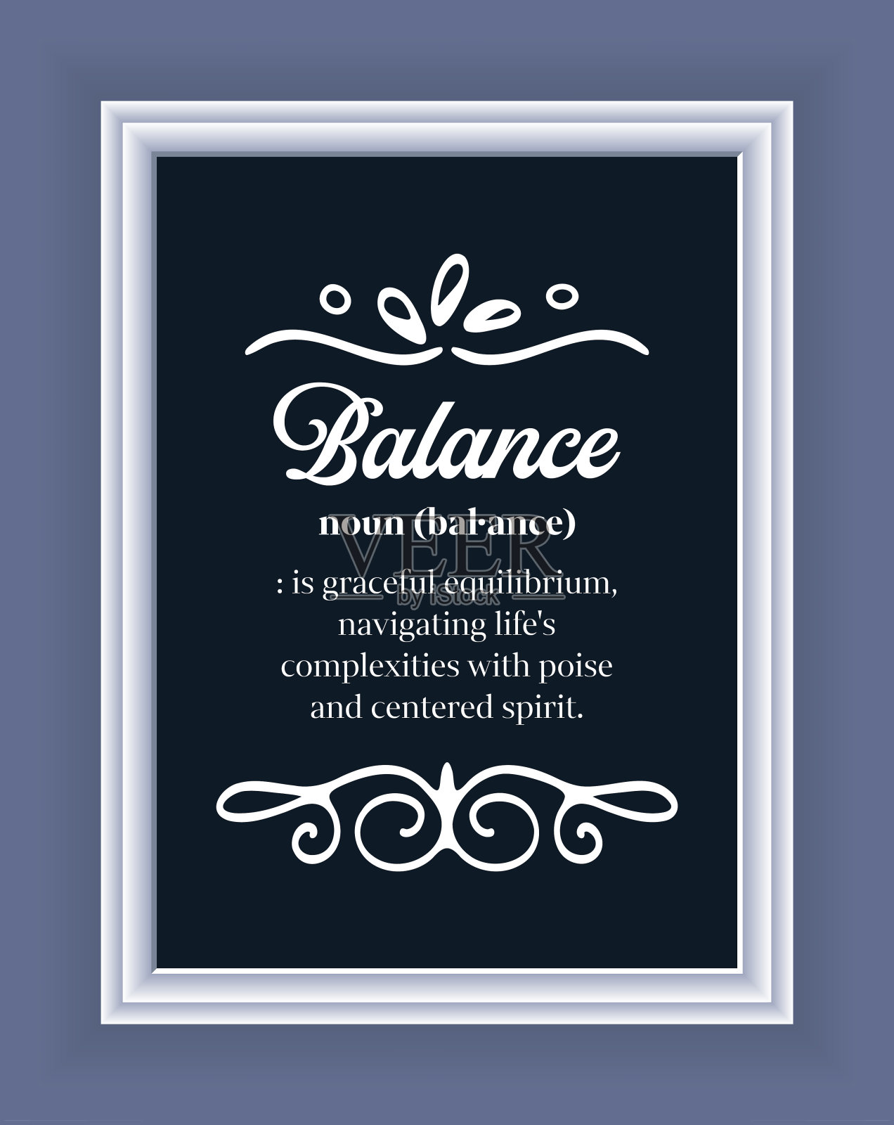 平衡框架中的励志解释插画图片素材