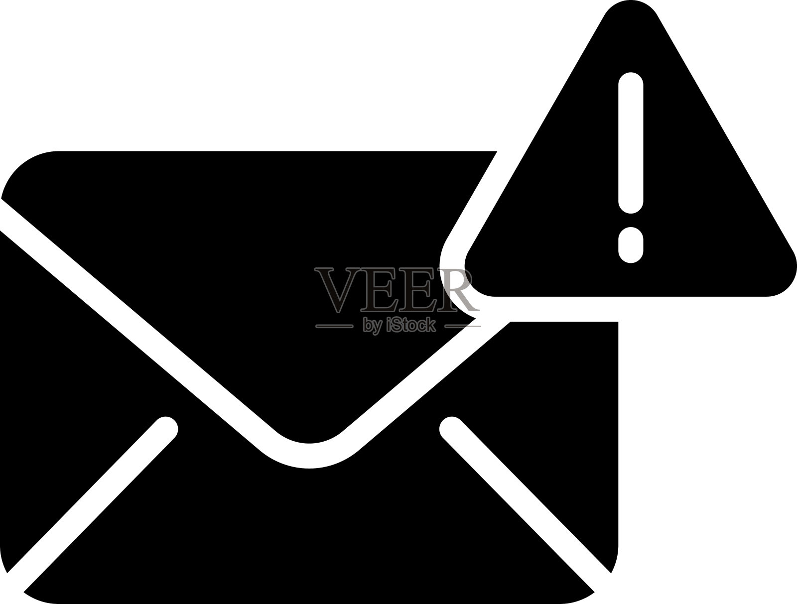 邮件警报固体和字形矢量插图插画图片素材