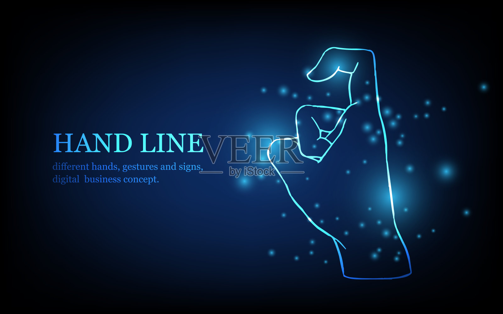 人的手线，不同的手，手势和标志，数字商业理念，未来的数字创新背景矢量插图。插画图片素材