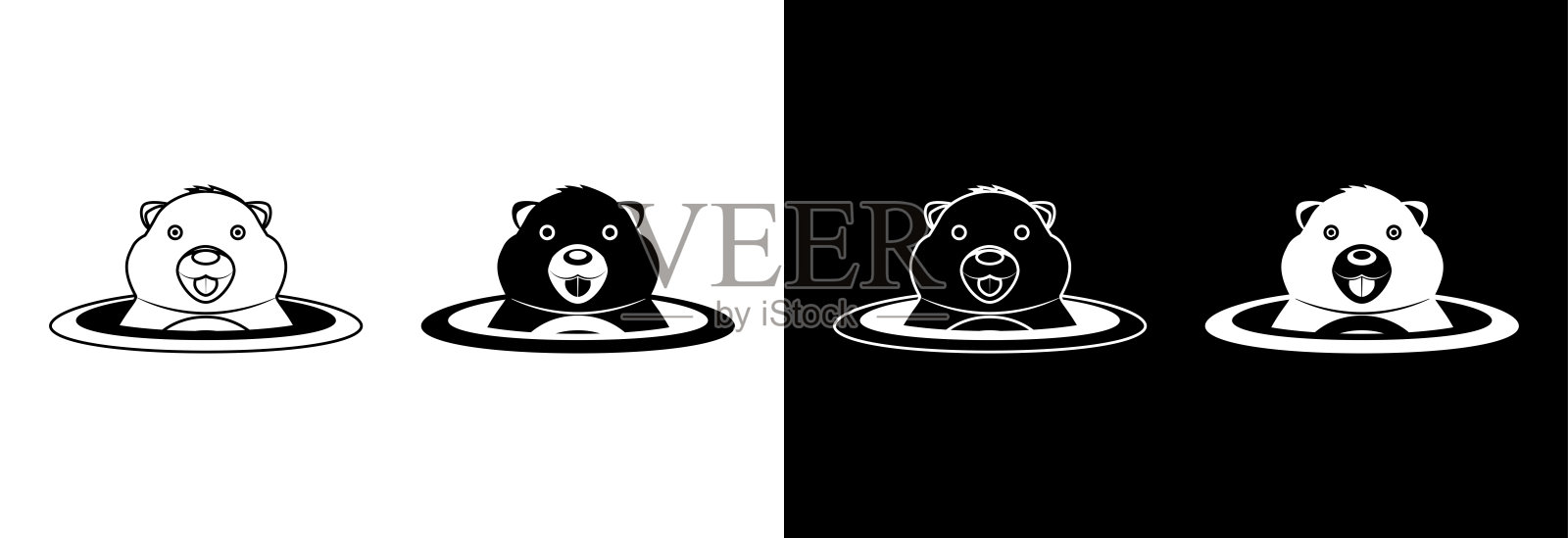 快乐的土拨鼠图标。插画图片素材