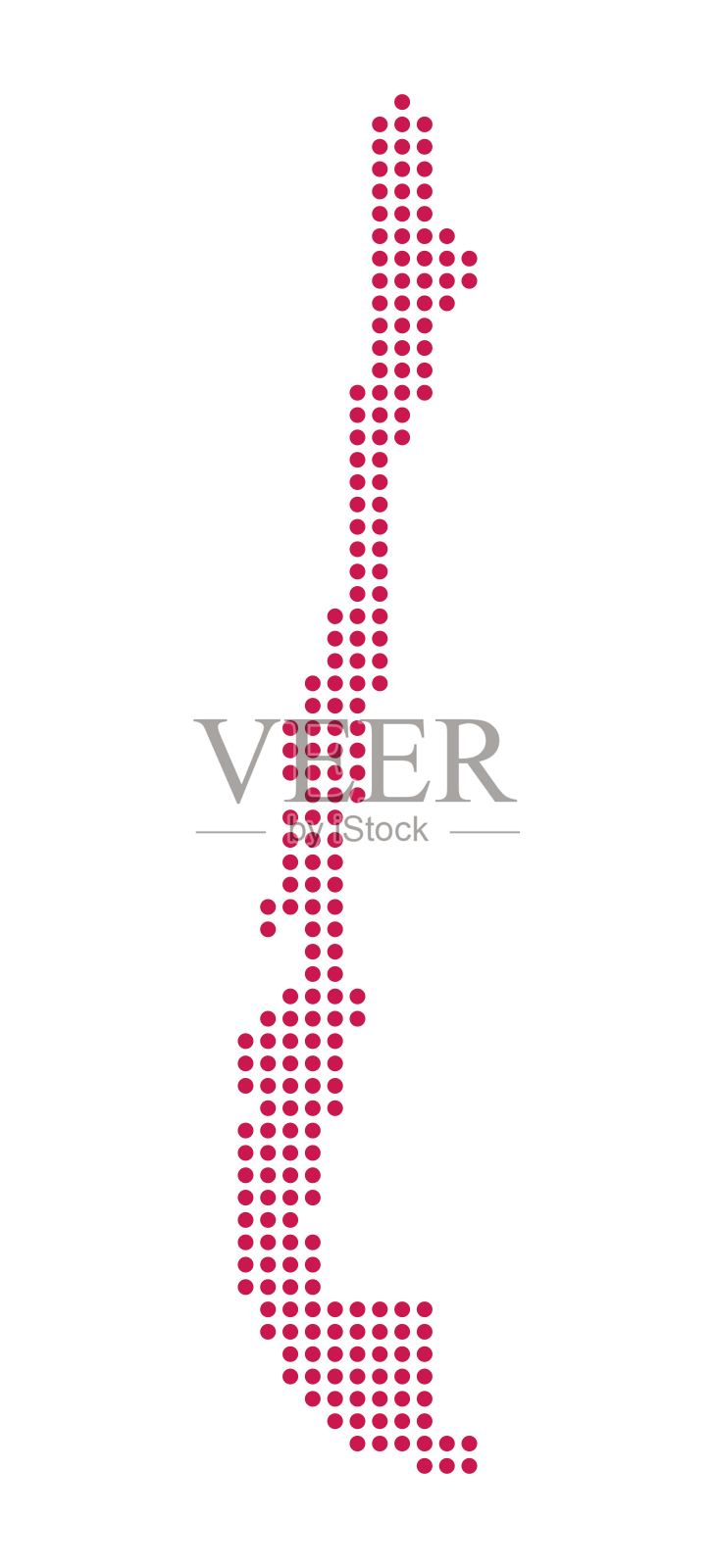 由点绘制的智利地图插画图片素材