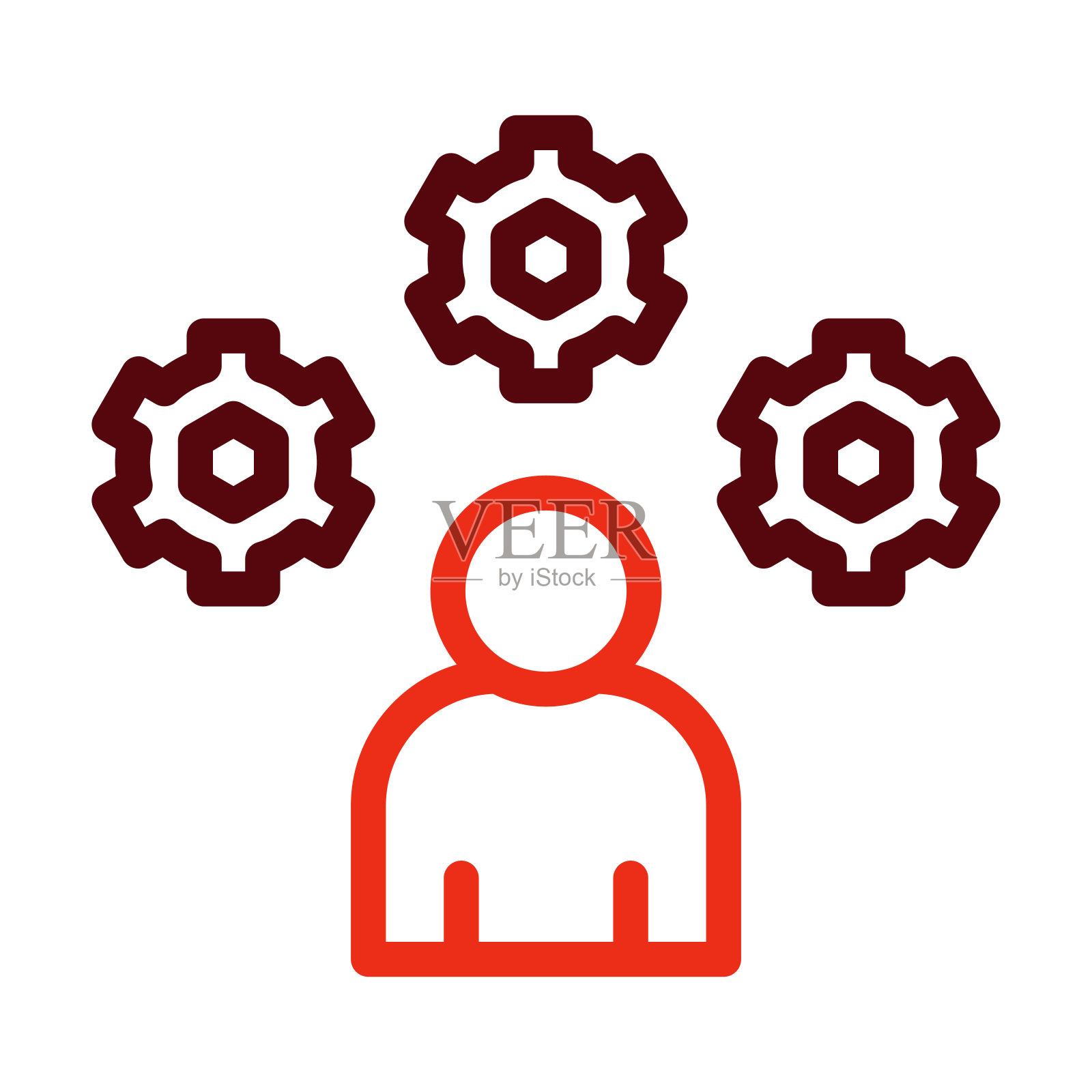 责任矢量粗线两色图标个人和商业用途。插画图片素材