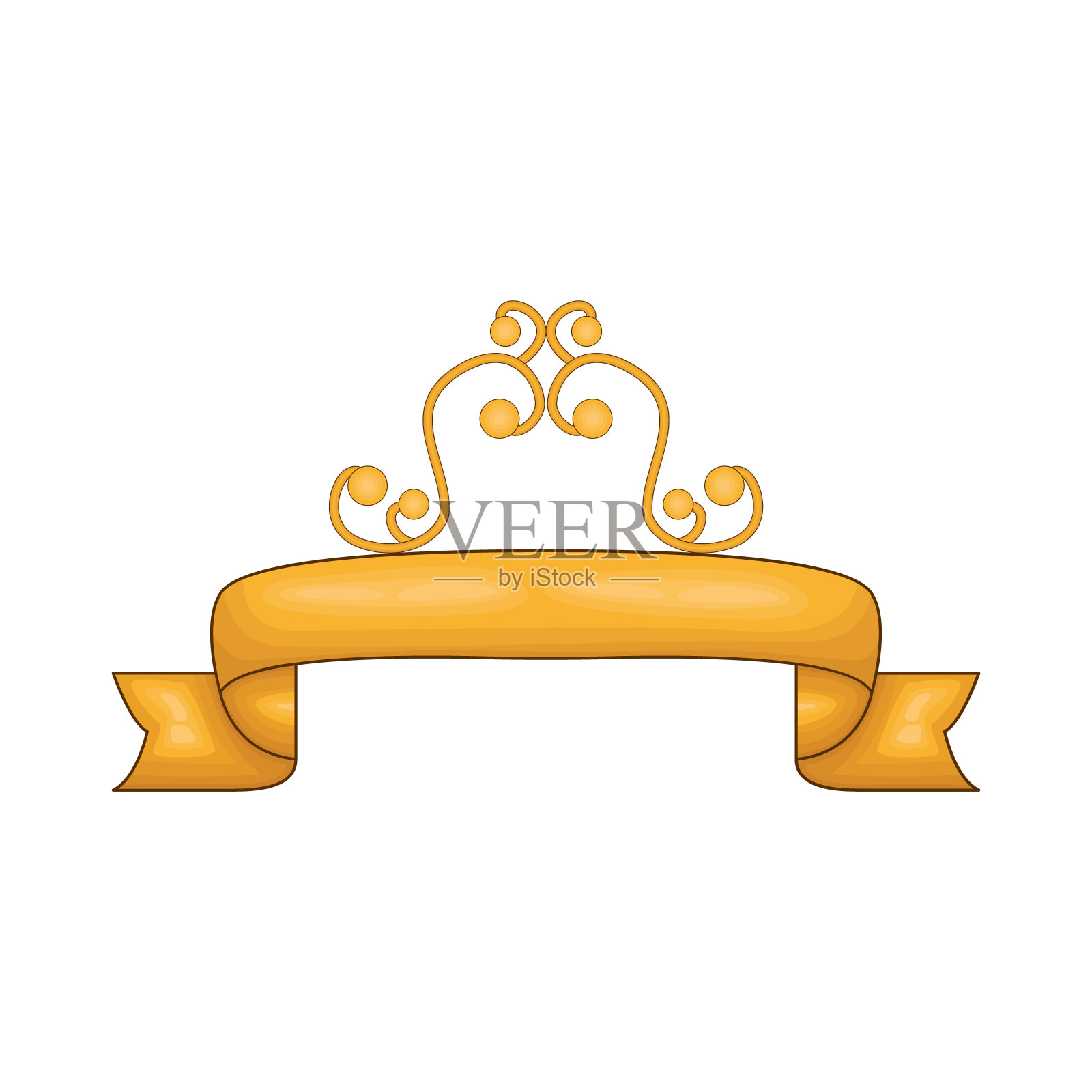 带旗帜插画图片素材