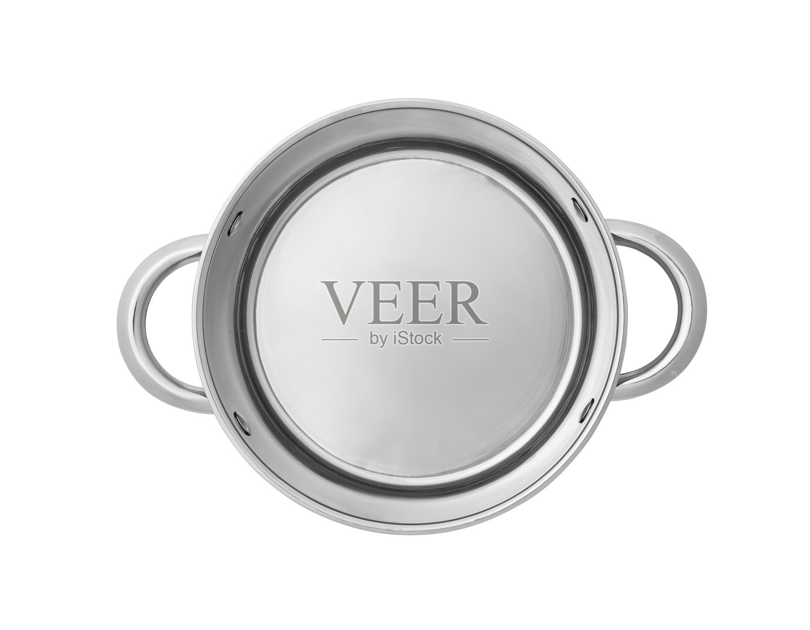 一个钢罐隔离在白色，俯视图照片摄影图片