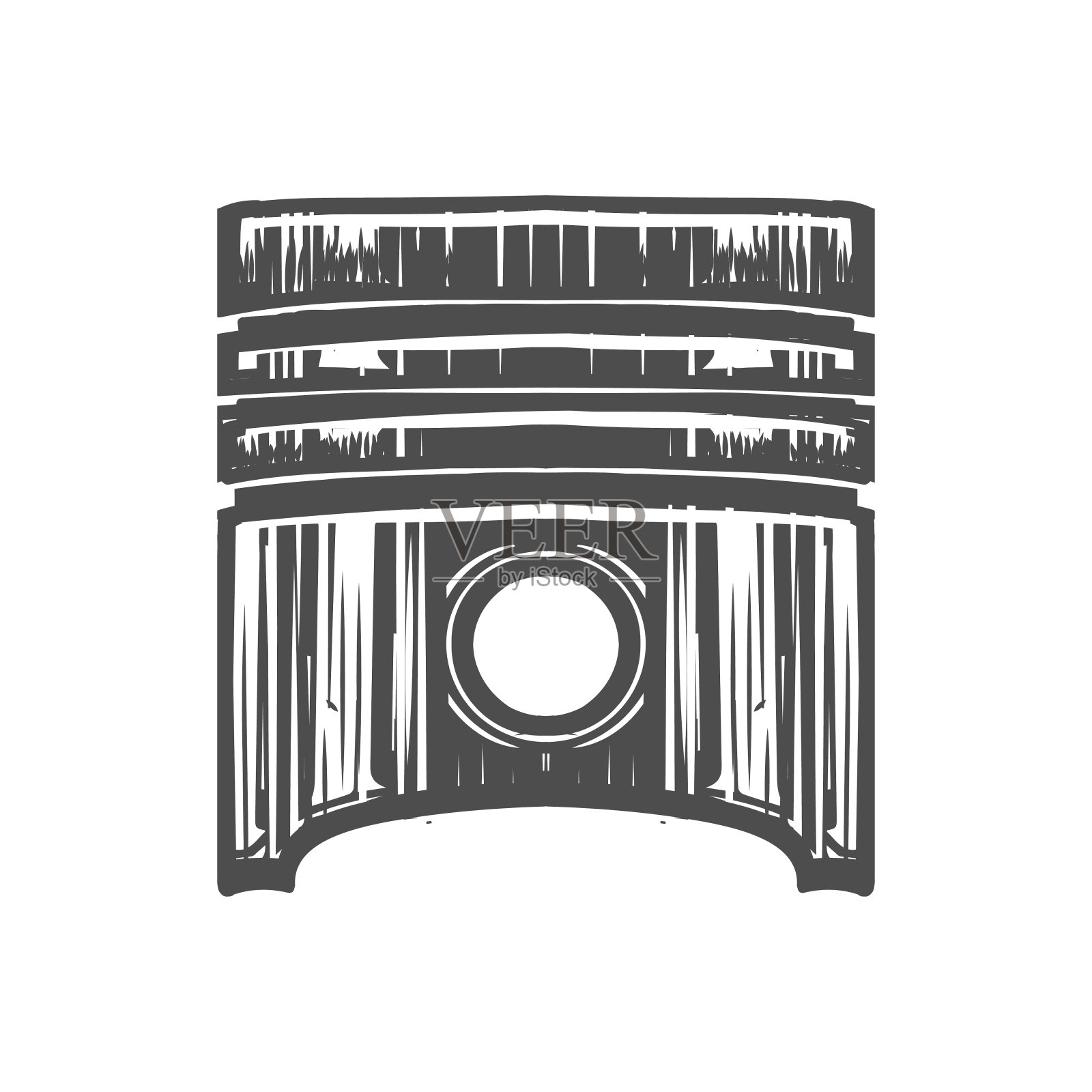 乡村复古活塞发动机或机器车间车库和摩托车俱乐部插图设计矢量插画图片素材