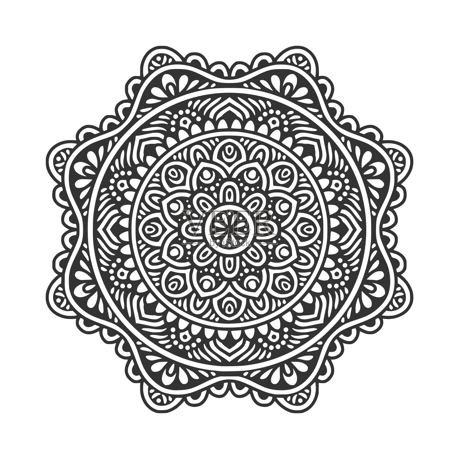 圆形图案曼陀罗艺术装饰元素插画图片素材