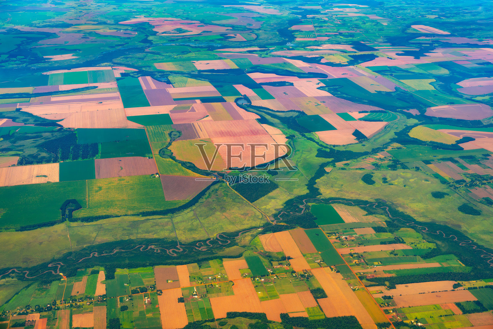 巴拉圭农场鸟瞰图。照片摄影图片