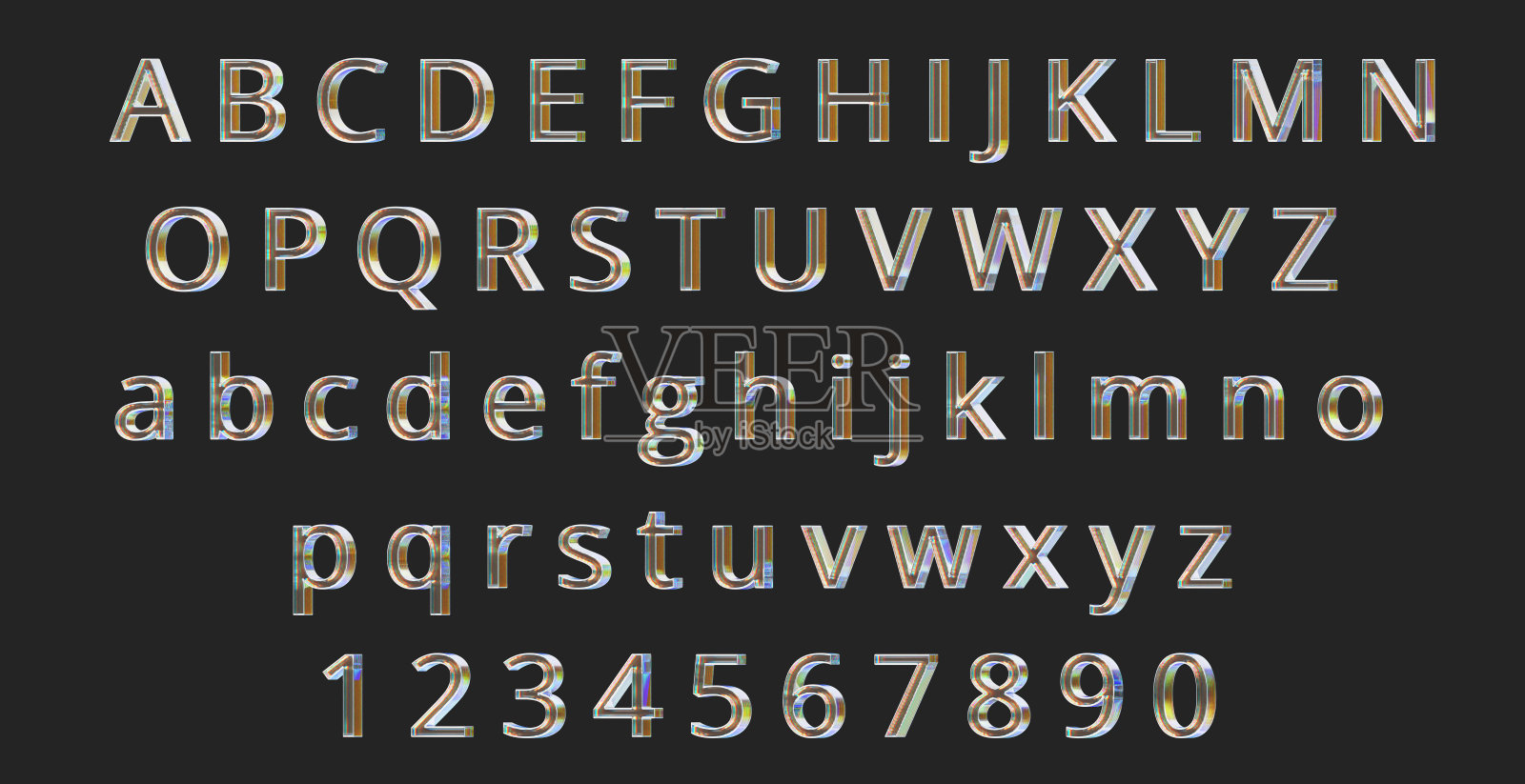 晶体几何形状集隔离在黑色背景3d渲染没有人工智能生成照片摄影图片