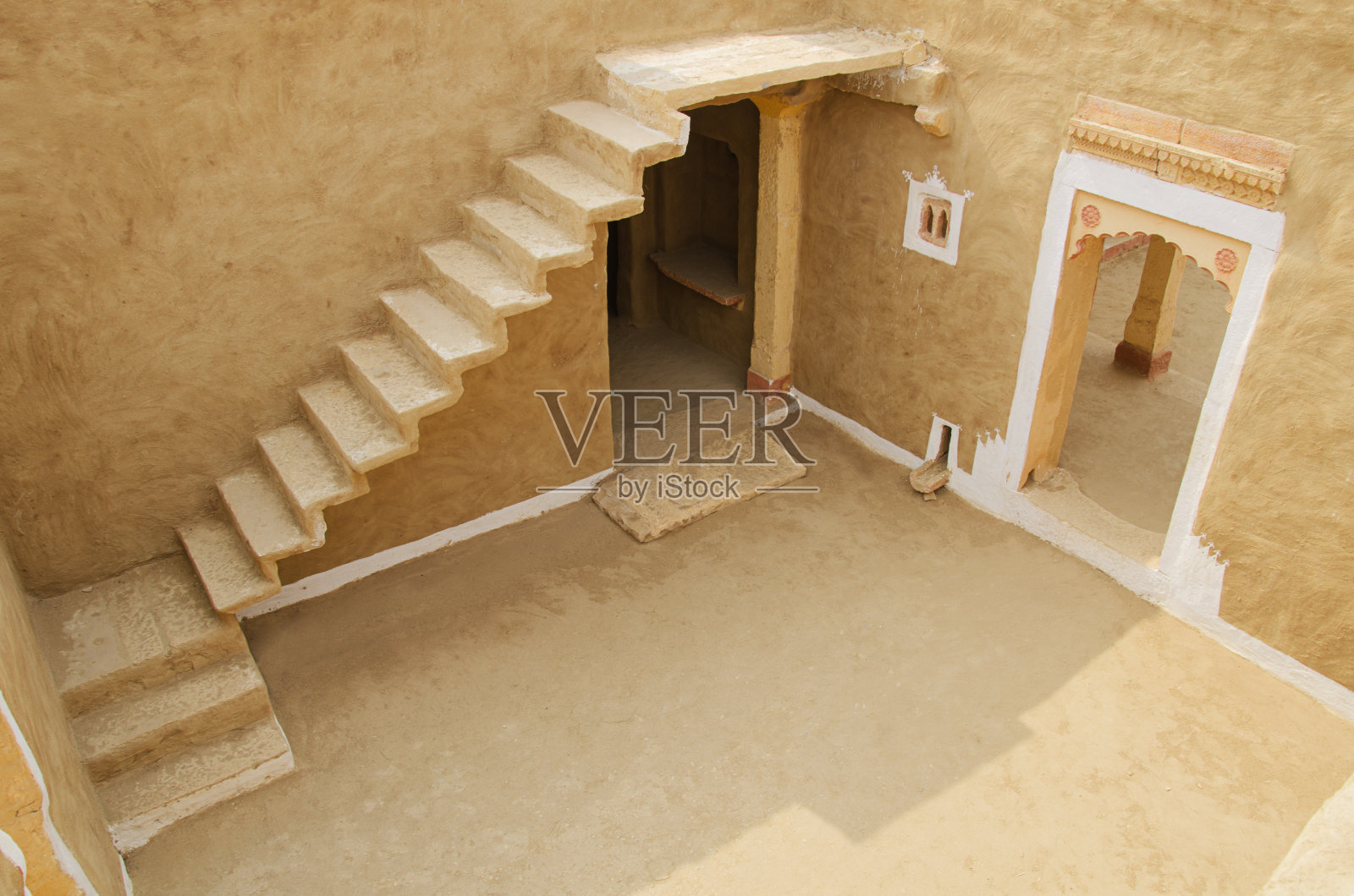 印度拉贾斯坦邦斋萨尔梅尔地区被遗弃的村庄库尔达拉。亚洲。背景。背景。墙纸。照片摄影图片