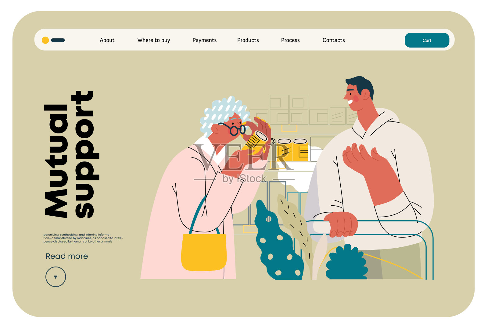 相互支持，平面矢量概念插图插画图片素材