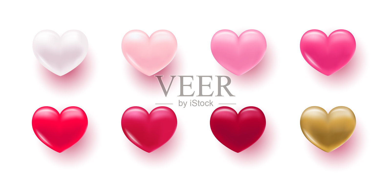 用心做背景。精致明亮的3D体积心脏。用于横幅和明信片的纹理。适合情人节和母亲节。插画图片素材