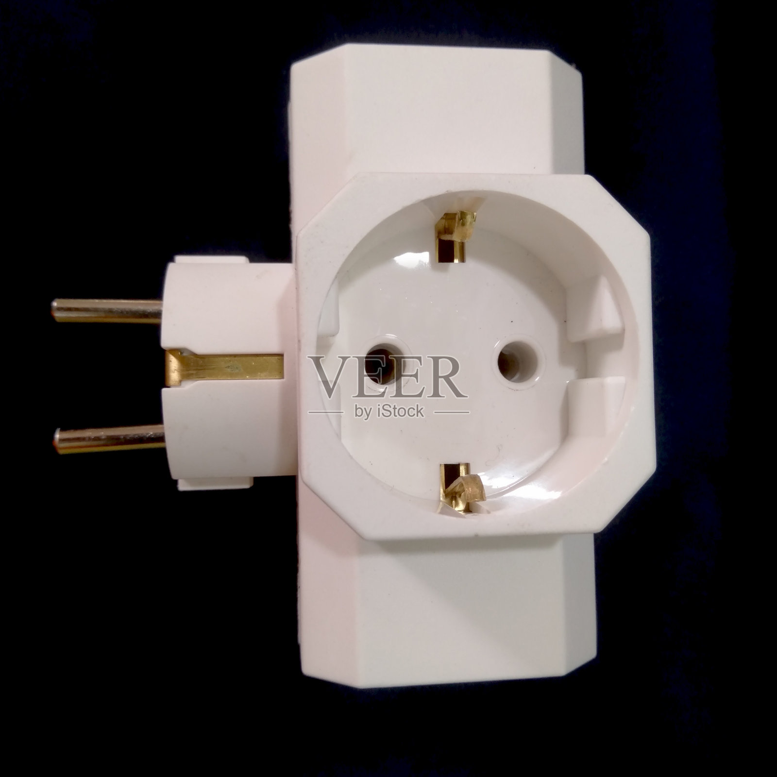 欧洲插头或C型或电动插头。照片摄影图片