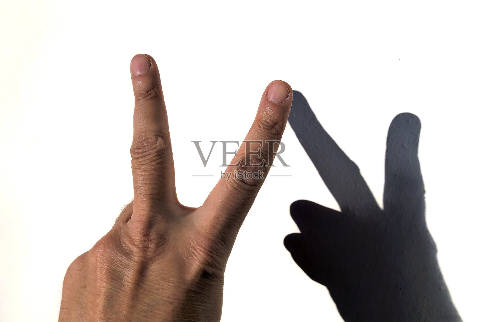 一只手和它投在墙上的影子——多样性和平等的概念照片摄影图片