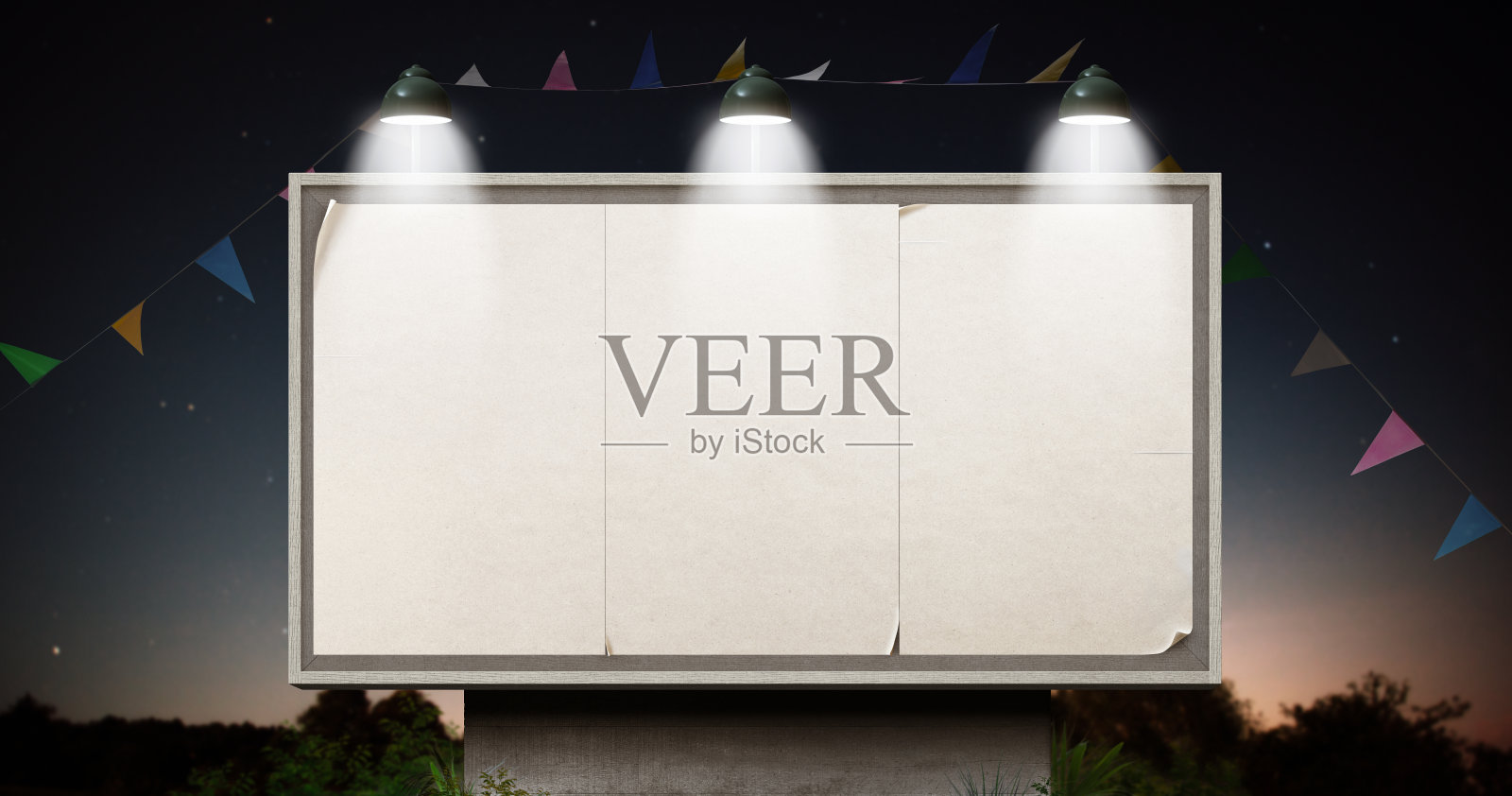 大型老式空白广告牌标志照片摄影图片