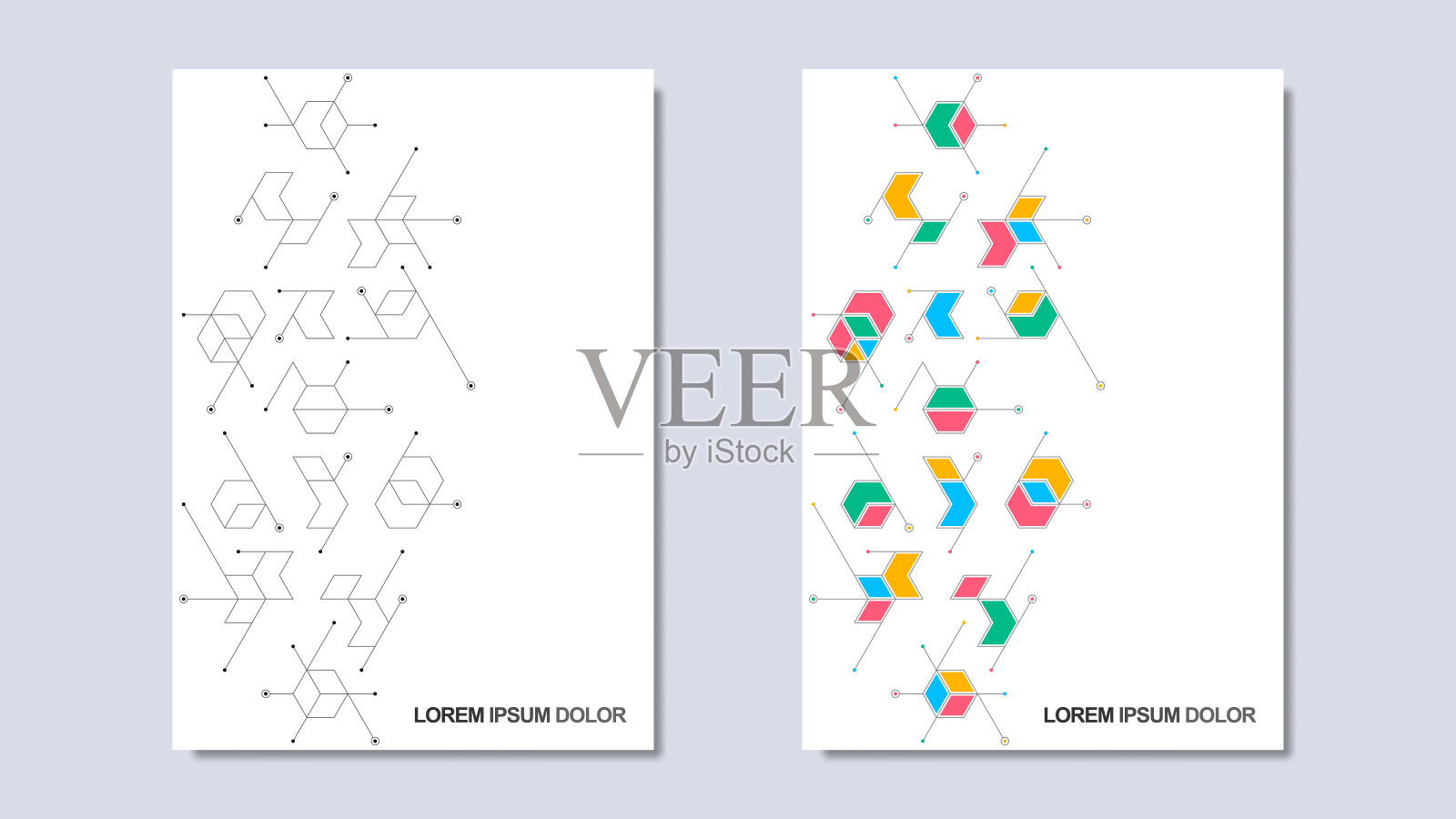 以抽象几何为背景的现代设计创意。极简的矢量纹理与多边形图案。模板封面小册子，布局，传单，书，横幅插画图片素材