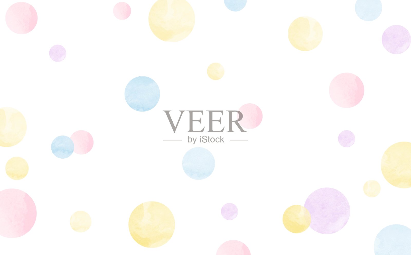 可爱的粉彩背景材料与水彩风格的圆点插画图片素材