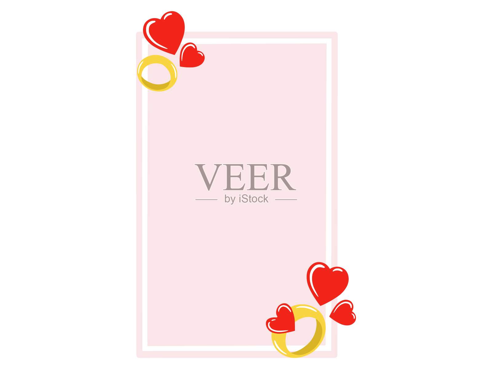 情人节框架背景插图。情人节框架气球背景，装饰框架背景情人节。情人节背景与装饰框架。情人节框架心背景插画图片素材