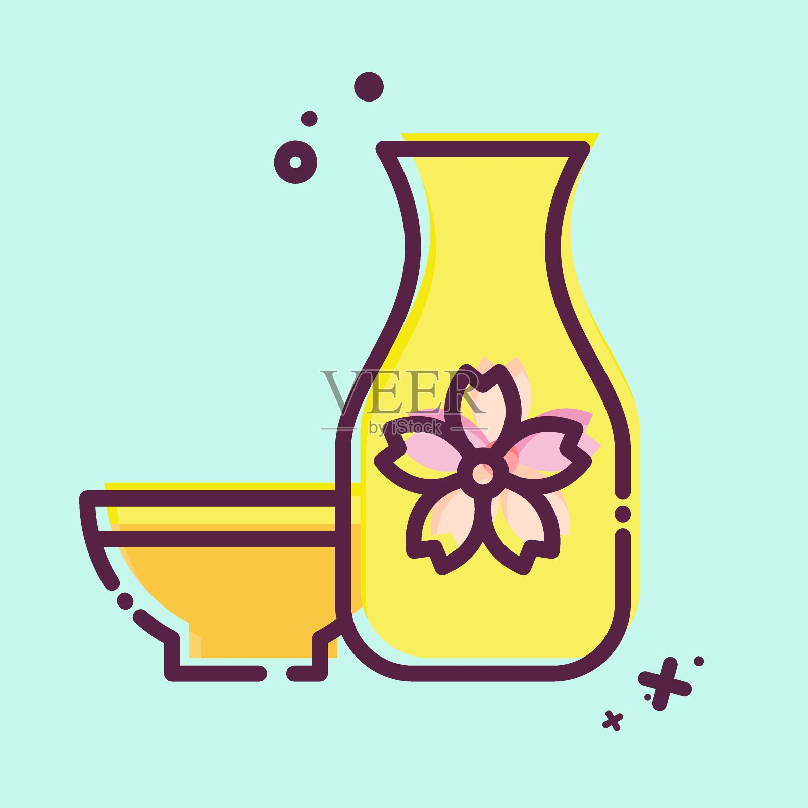 图标的缘故。与樱花节有关的象征。MBE风格。简单的设计可编辑。简单的说明插画图片素材