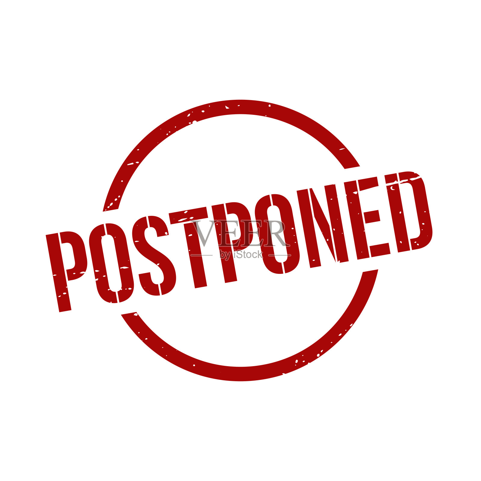 延期邮票，延期垃圾圆形标志插画图片素材