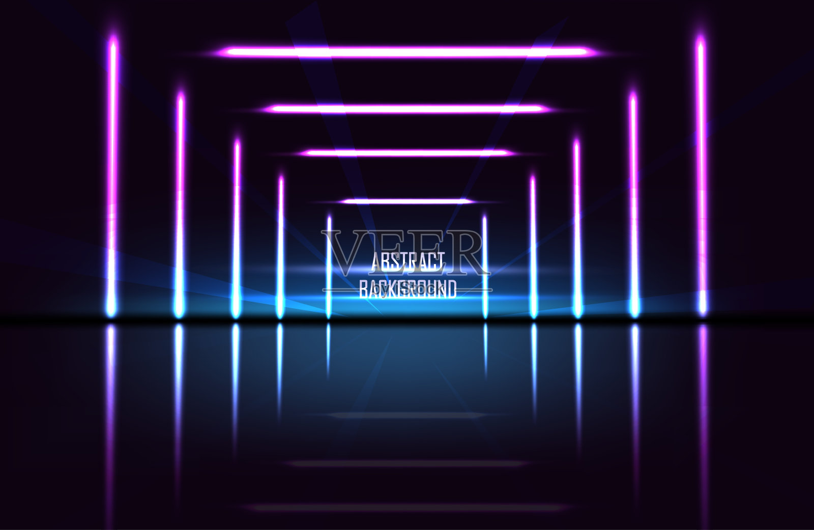 矢量抽象插图。带有发光和火花的科技激光横幅。插画图片素材