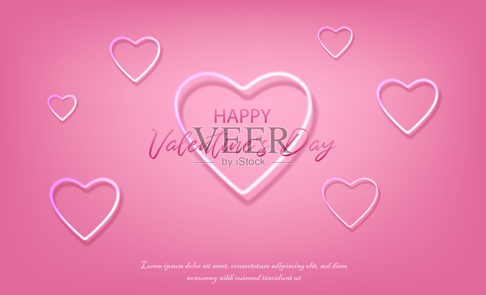 3D情人节banner插画图片素材