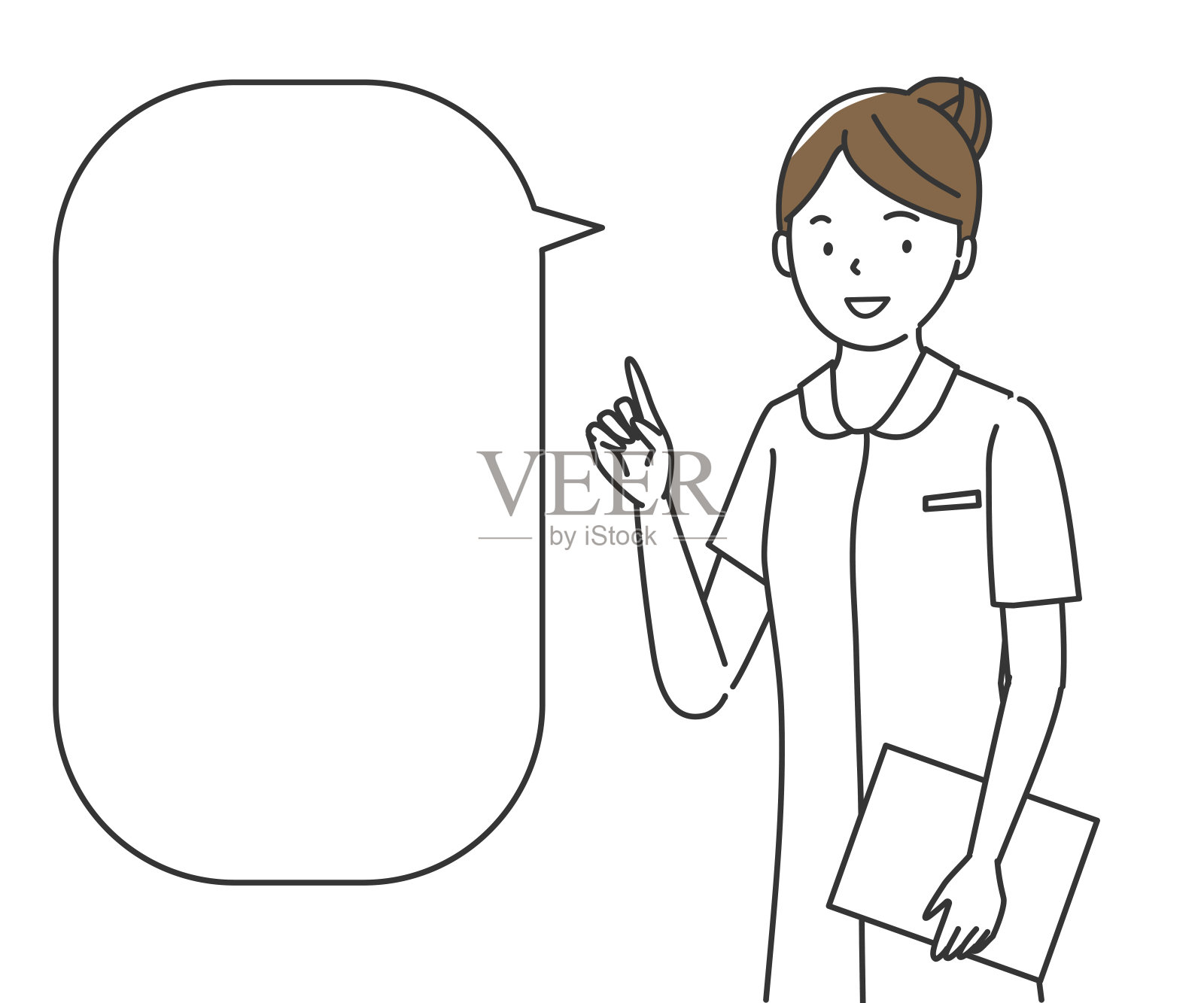 护士和演讲泡泡插画图片素材