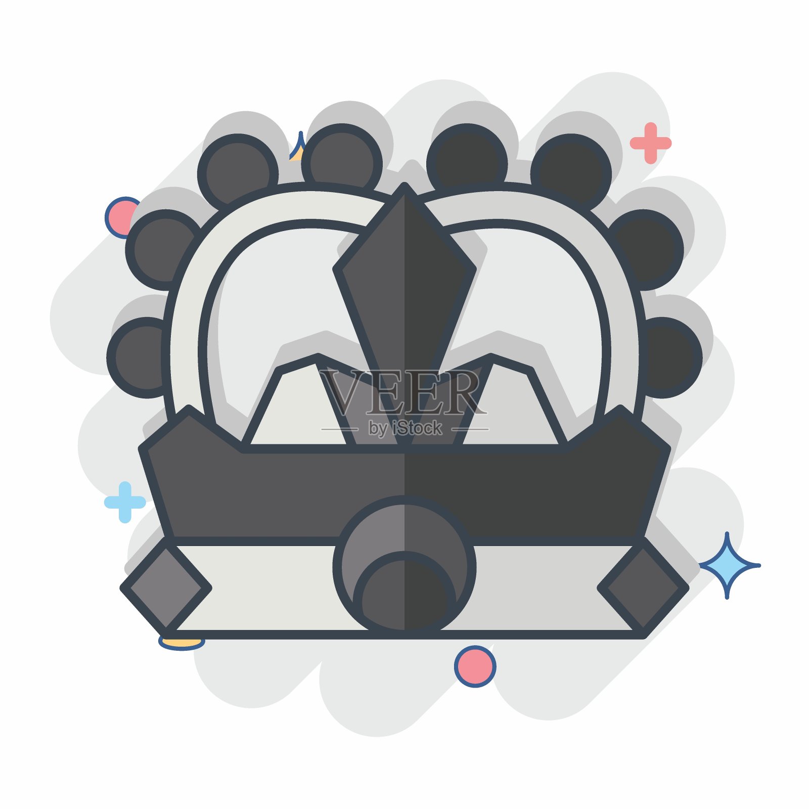 图标皇冠。与中世纪的符号有关。漫画风格。简单的设计可编辑。简单的说明插画图片素材