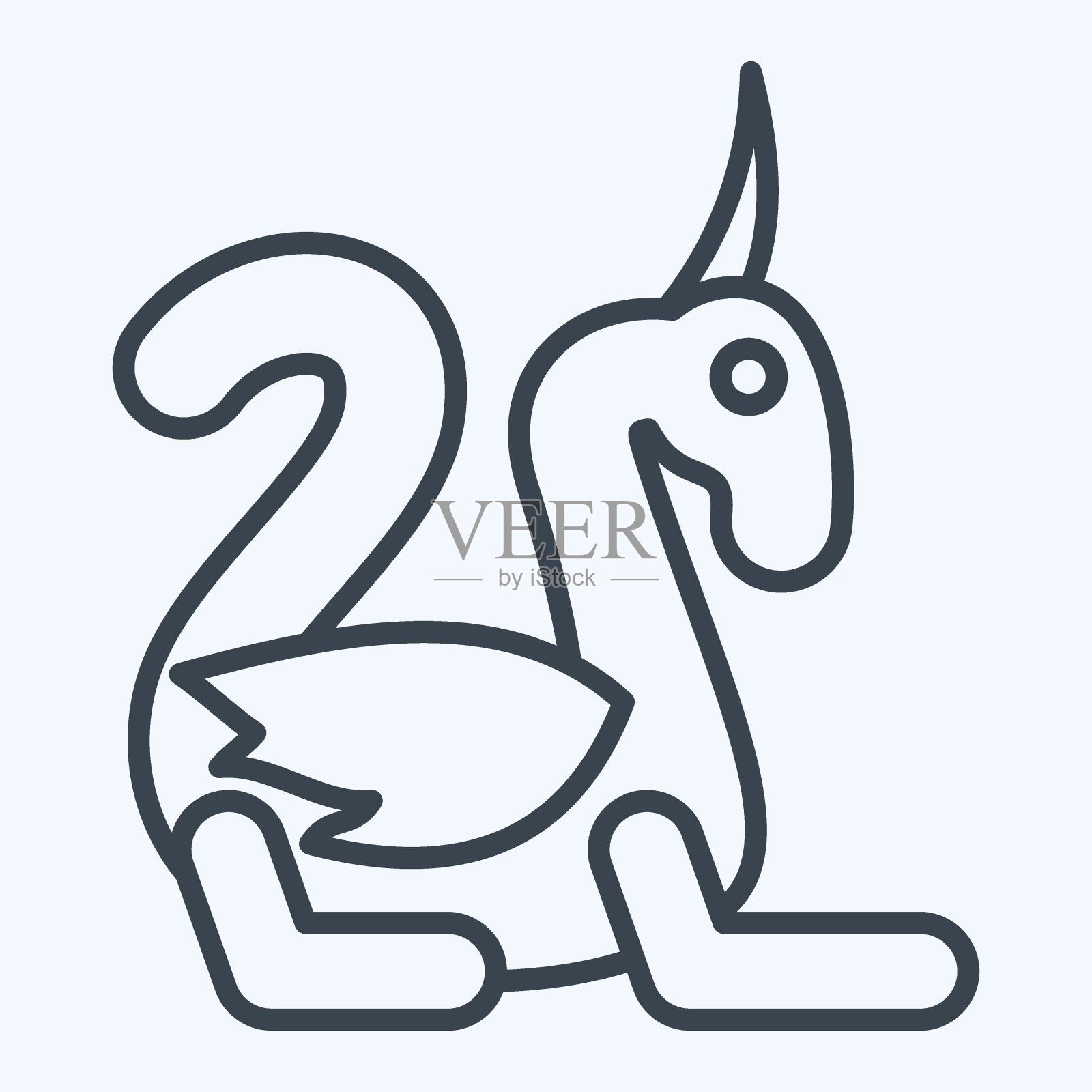 图标龙。与中世纪的符号有关。行风格。简单的设计可编辑。简单的说明插画图片素材