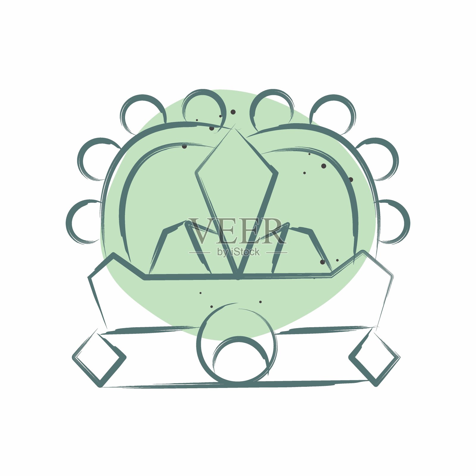 图标皇冠。与中世纪的符号有关。色斑样式。简单的设计可编辑。简单的说明插画图片素材