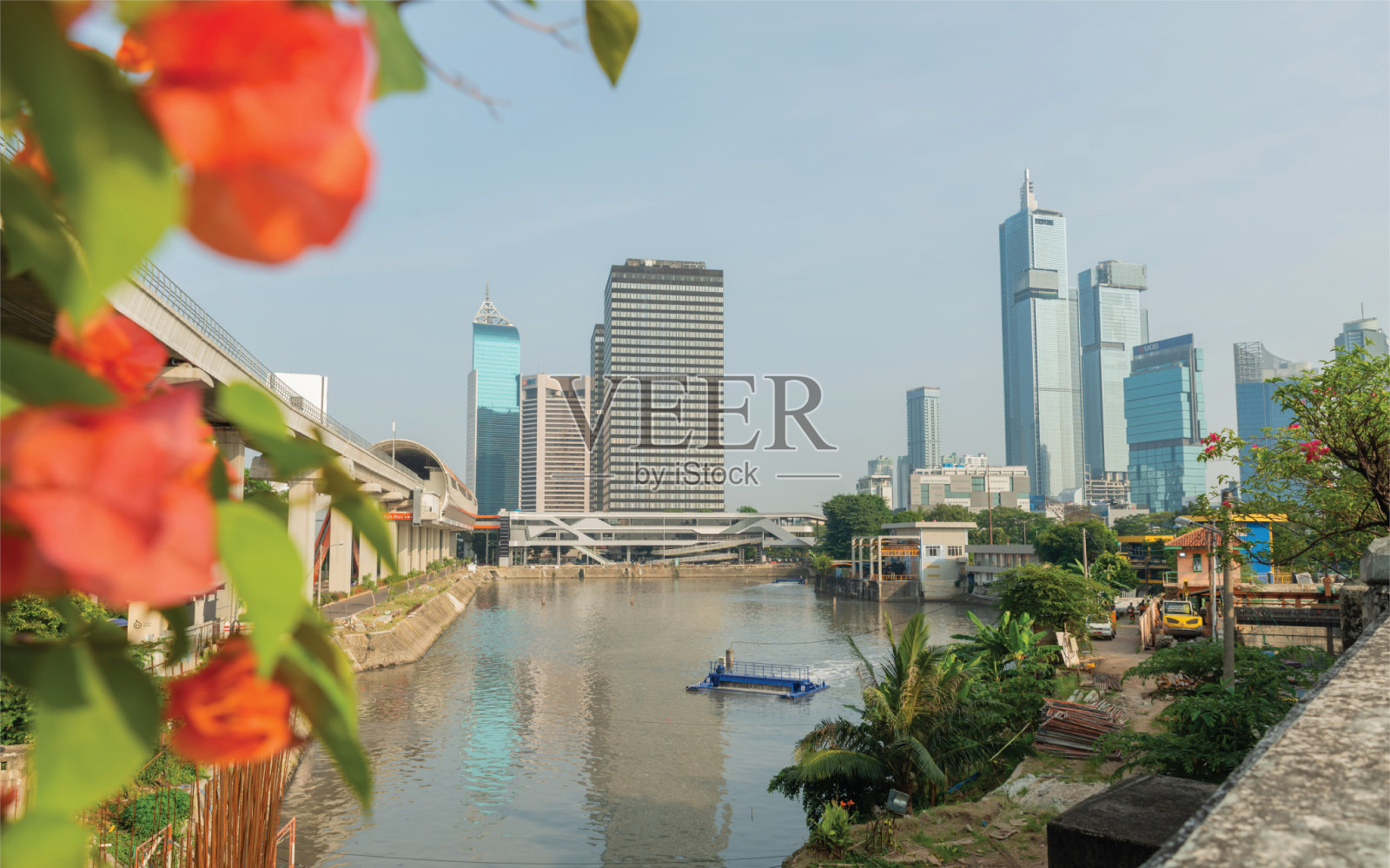 风景优美的城市基础设施、城市建筑、地标性景观照片摄影图片