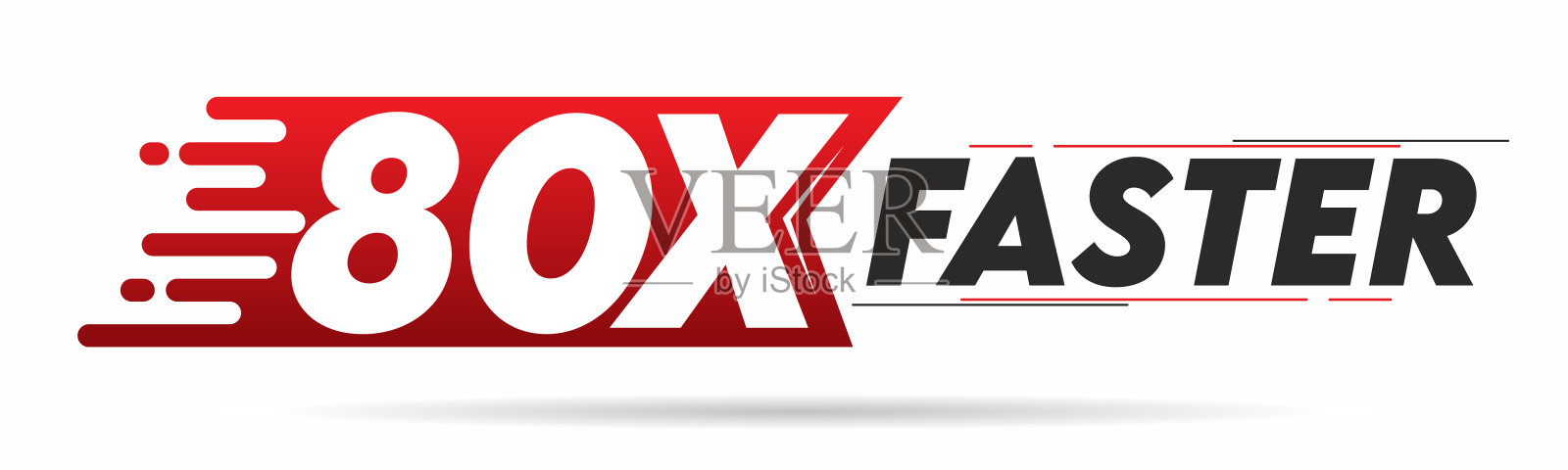 80X快速红黑字母隔离在白色背景。矢量插图。插画图片素材