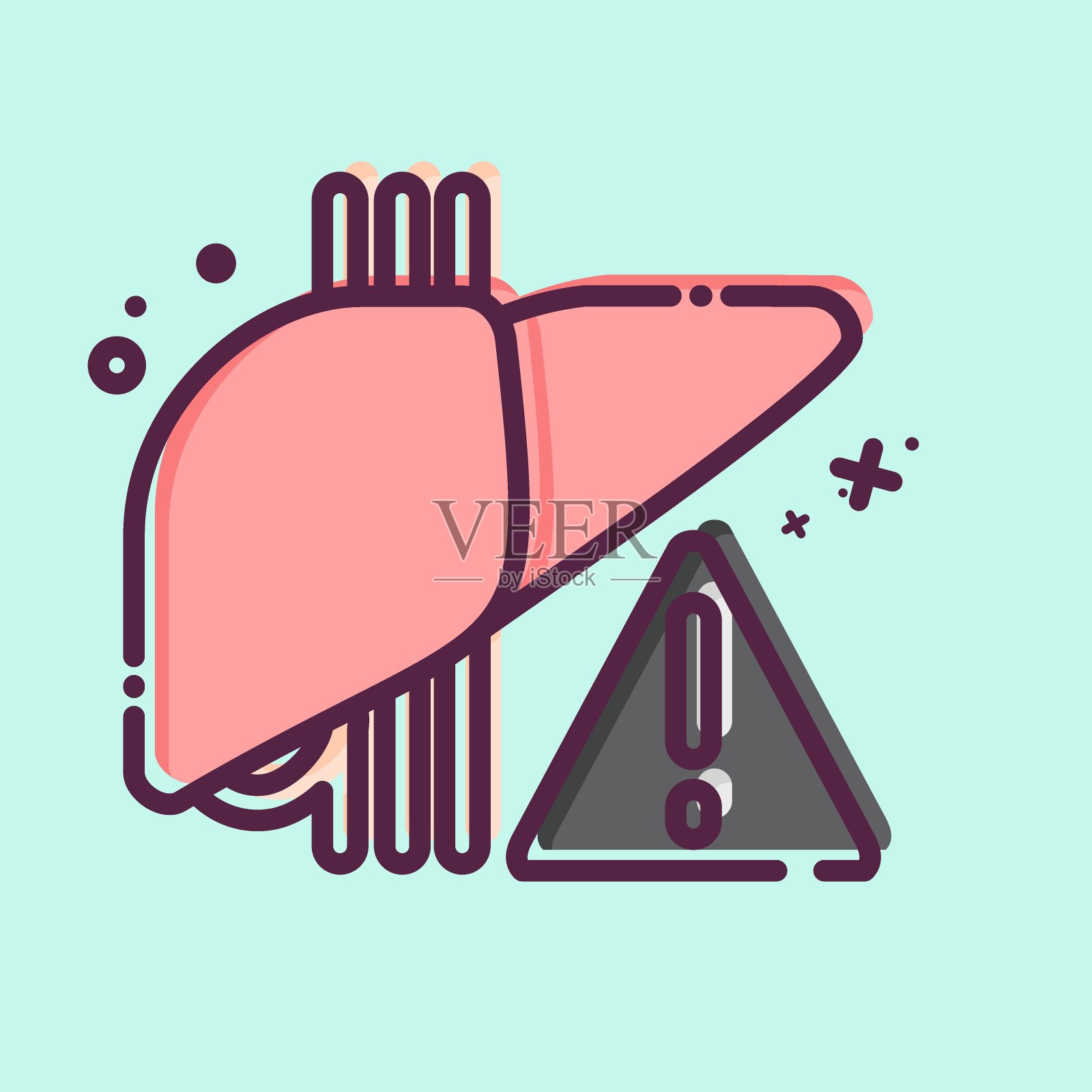 肝脏问题。与肝病学符号相关。MBE风格。简单的设计可编辑。简单的说明插画图片素材