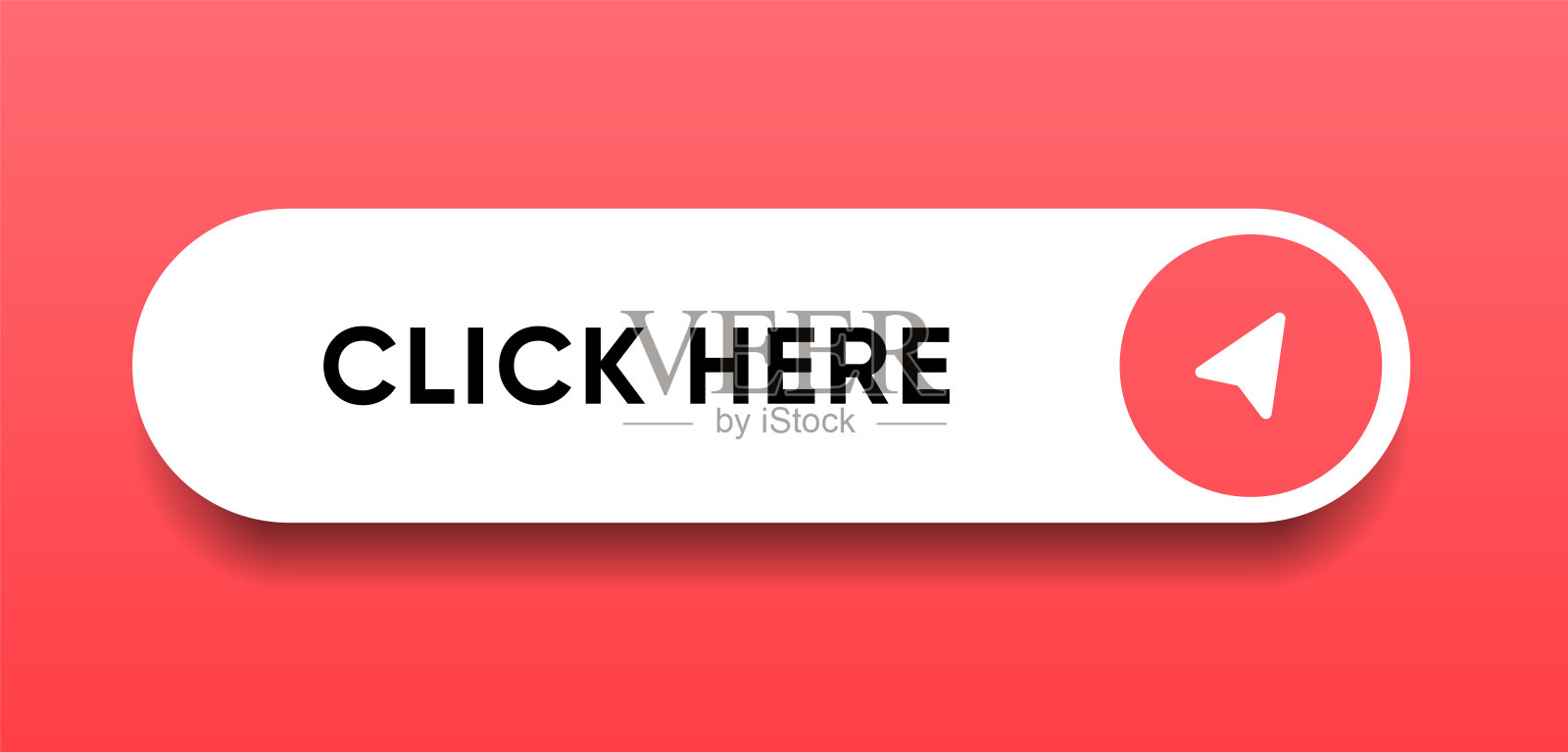 用手光标点击这里的网页按钮。一组带有箭头指针的动作按钮。点击按钮。现代动作按钮鼠标点击符号。计算机鼠标单击光标或手指针符号。插画图片素材