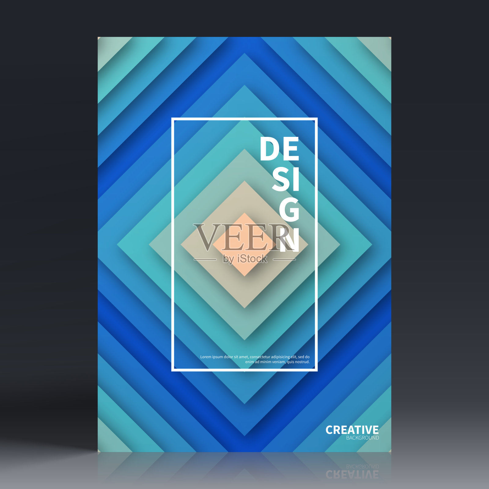 宣传册模板排版，蓝色封面设计，商业年报，传单，杂志插画图片素材